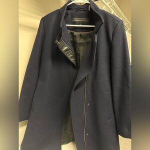 Andrew Marc Dark Blue Trench Coat